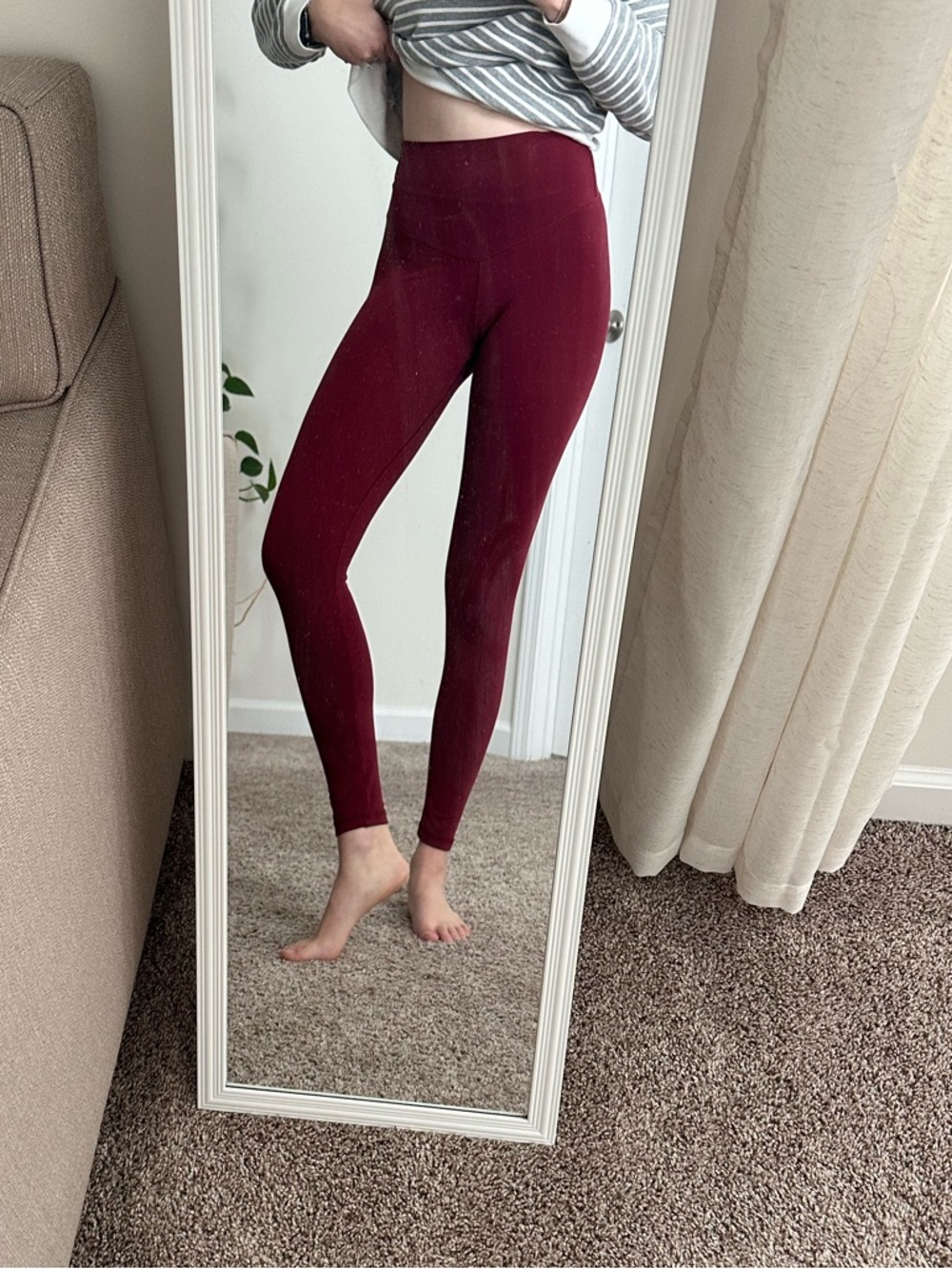 Aerie Play High-Waisted Red Leggings
